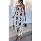 Satin Geometric Print Maxi Dress