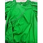 Women's Cotton Knee Length Dress Green Casual Puff Sleeve Crew Neck Summer