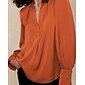 Satin V Neck Button Shirt Blouse