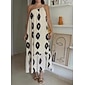 Satin Geometric Print Maxi Dress