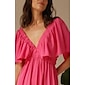 Women's Resort Maxi Dress Hot Pink V-Neck Elastic Waist A-Line Loose Fit Vacation Dress Dress Beach Cover Up