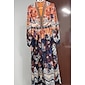 V Neck Print Maxi Wedding Guest Dress