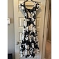 Tencel Cotton Floral V Neck Elastic Waist Maxi Dress