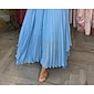 Women's Wedding Guest Dress Maxi Blue V-Neck Dolman Sleeve Pleated Chiffon