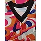 Satin Fanny Colorful Geometric Streamline Print Dress