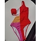 Color Block One Shoulder Cut Out Swimsuit