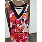 Satin Fanny Colorful Geometric Streamline Print Dress