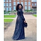 Black Sequin Party/Wedding Guest V Neck Long Sleeve Maxi Dress dress to impress 2024