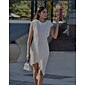 Women's Wedding Guest Cocktail Knee Length Dress White Semi Formal Open Back Asymmetrical Hem Summer Dress dress to impress 2024