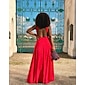 Women's Wedding Guest Wear Cocktail Party Red Semi Formal Elengant Romantic Halter Neck Open Back Jumpsuit dress to impress 2024