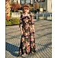 Floral Pattern Spring Vacation Dress, Wedding Guest Dresses