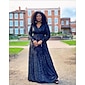 Black Sequin Party/Wedding Guest V Neck Long Sleeve Maxi Dress dress to impress 2024