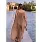 Women's Maxi Cami Dress Resort Wear Tan Satin Essential Casual Loose Fit Vacation Dress Summer