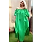 Women's Cotton Maxi Dress Casual Resort Wear Vacation Dress Green Loose Fit Off-Shoulder Puff Sleeve A line Summer Dress