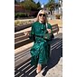 Green Elegant Party/Wedding Guest Ruffle Belted Tied Neck Long Sleeve Maxi Dress dress to impress 2024