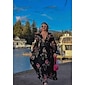 Chiffon Wedding Guest Floral Ruched V Neck Maxi Ascot Dress Wedding Guest Dress