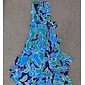 Femme Robe de Mousseline Robe Maxi Bleu Violet Sans Manches Floral A Volants Imprimé Printemps été Tour Robe Motif XS S M