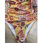 Mujer Bañadores Una pieza Traje de baño Acolchado extraíble Fruncido Damasco bohemio con estampado paisley Amarillo Cuadrado Trajes de baño Estampado nuevo Vacaciones Ropa de playa Estilo playero