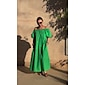 Women's Cotton Maxi Dress Casual Resort Wear Vacation Dress Green Loose Fit Off-Shoulder Puff Sleeve A line Summer Dress