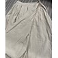 Women's Linen Blend Khaki Box Pleated Midi Skirt