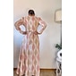 Satin Floral V Neck Maxi Dress White Long Sleeve Wedding Guest Dress Ascot Dress