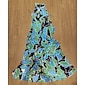 Women's Chiffon Dress Maxi Dress Blue Purple Sleeveless Floral Ruffle Printing Spring & Summer Round Pattern Dress XS S M