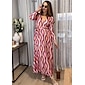 Satin Floral V Neck Maxi Dress White Long Sleeve Wedding Guest Dress Ascot Dress