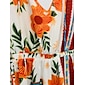 Per donna Abito stampato Mini abito Arancione Mezza manica Fiori Stile Floreale Stampe Estate A V Vestiti Da mare XS S M