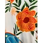 Mulheres Vestido estampado Minivestido Laranja Meia Manga Flores Estilo Floral Estampado Verão Decote V Vestidos Férias XS S M