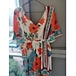 Femme Robe imprimée Mini robe Orange Demi Manches Fleurs Style floral Imprimé Eté Col V Robes Vacances XS S M