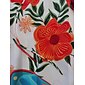 Mulheres Vestido estampado Minivestido Laranja Meia Manga Flores Estilo Floral Estampado Verão Decote V Vestidos Férias XS S M