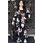 Chiffon Wedding Guest Floral Ruched V Neck Maxi Ascot Dress Wedding Guest Dress