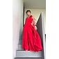 Women's Wedding Guest Wear Cocktail Party Red Semi Formal Elengant Romantic Halter Neck Open Back Jumpsuit dress to impress 2024