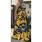 Women's Midi Dress Midi Dress Yellow Green Sleeveless Floral Belted Printing Spring & Summer High Neck Pattern Dress S M L