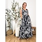 Satin Graphic Print V Neck Maxi Dress