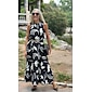 Per donna Abito casual Vestito maxi Nero Bianco Blu reale Senza maniche Foglie con cintura Primavera estate Il giro Casual quotidiano Vacanza al mare S M L