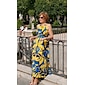 Women's Midi Dress Midi Dress Yellow Green Sleeveless Floral Belted Printing Spring & Summer High Neck Pattern Dress S M L