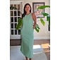 Women's Linen Blend Green Daily Casual Side Slit Loose Fit Tank Midi Dress