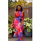 Mujer Vestido de verano Vestido de cuello halter Vestido Estampado vestido largo vestido largo Rosa Rojo Sin Mangas Moda Flores Flor / Plantas Cabestro Estilo Floral Estampado Primavera verano Cuello