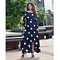 Women's Elegant Dress Midi Dress Black 3/4 Length Sleeve Polka dot print Asymetric Hem Off the Shoulder Spring & Summer Off Shoulder Elegant Romantic S M L