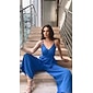 Lace Up Royal Blue Strappy Pocket Sleeveless Jumpsuit