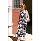 Women's Casual Dress Maxi Dress Black White Royal Blue Sleeveless Leaves Belted Spring & Summer Round Casual Daily beach vacation S M L