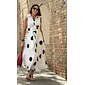 Polka Dot Sleeveless Tie Belt Maxi Dress