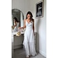 Women's Chiffon White Dress Polka Dot Spaghetti Strap Maxi Dress