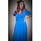 Women's Satin Burgundy Royal Blue Puff Sleeve Wide Leg Jumpsuit Special Occasion Jumpsuit