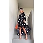 Women's Elegant Dress Midi Dress Black 3/4 Length Sleeve Polka dot print Asymetric Hem Off the Shoulder Spring & Summer Off Shoulder Elegant Romantic S M L