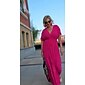 Rose Red Chiffon Wedding Guest/Vacation/Party Halter V Neck Tie Back Smock Maxi Dress dress to impress 2024