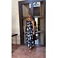 Women's Casual Dress Maxi Dress Black White Royal Blue Sleeveless Leaves Belted Spring & Summer Round Casual Daily beach vacation S M L