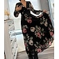 Chiffon Wedding Guest Floral Ruched V Neck Maxi Ascot Dress Wedding Guest Dress