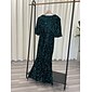 Velour Sequin Puff Sleeve Sparkly Elegant Maxi Dress